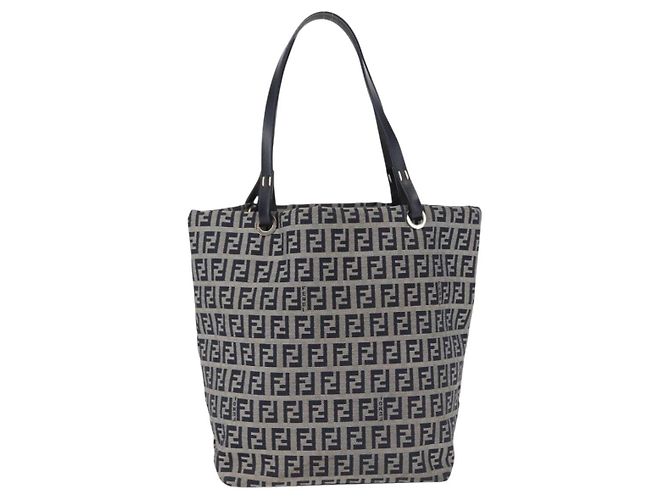 Fendi Shopping-Tote aus Zucchino-Canvas Marineblau - Ansicht 2