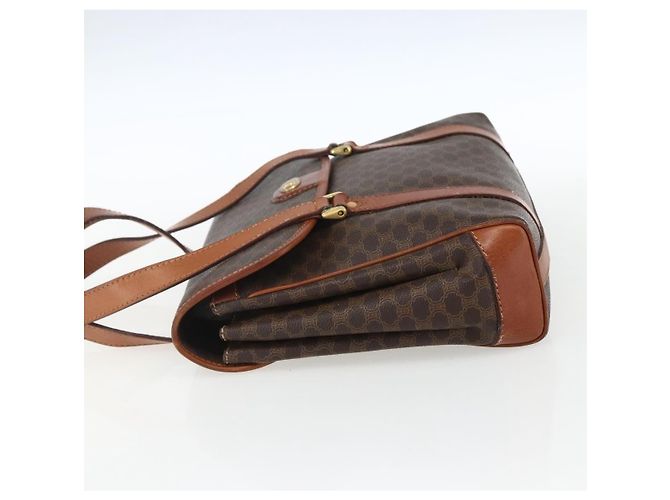 Céline Celine Vintage Macadam Tela e Pelle Marrone - vista 3