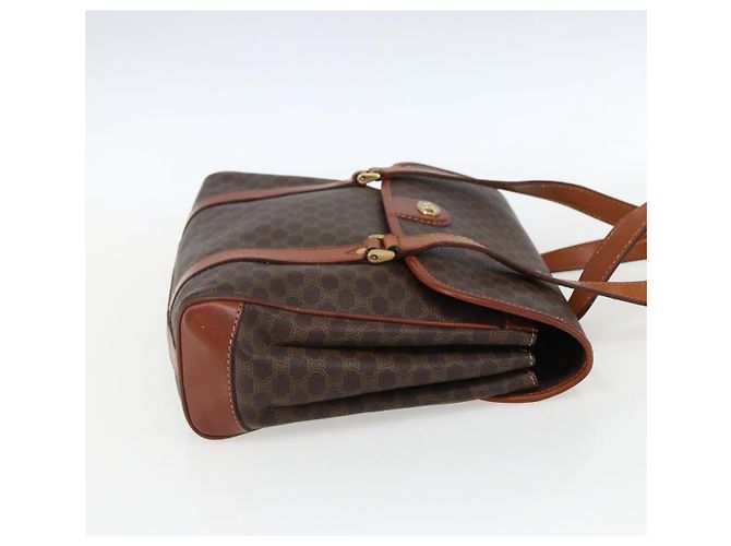 Céline Celine Vintage Macadam Tela e Pelle Marrone - vista 4