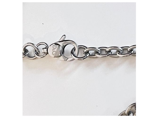 Raffinata collana DOLCE & GABBANA con pendente loggato e piccoli swarovski Argento - vista 12