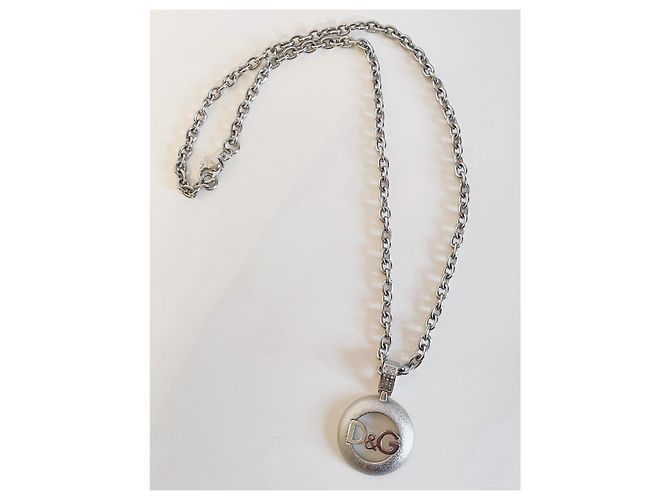Raffinata collana DOLCE & GABBANA con pendente loggato e piccoli swarovski Argento - vista 3