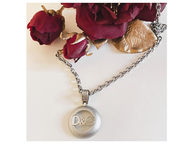 Raffinata collana DOLCE & GABBANA con pendente loggato e piccoli swarovski Argento - vista 4