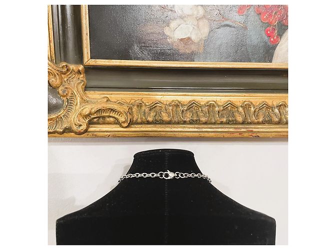 Raffinata collana DOLCE & GABBANA con pendente loggato e piccoli swarovski Argento - vista 7