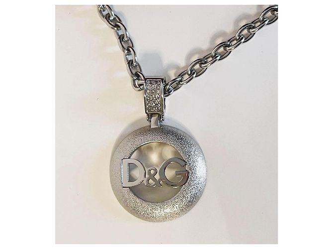 Raffinata collana DOLCE & GABBANA con pendente loggato e piccoli swarovski Argento - vista 8