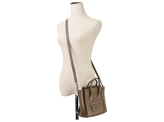 Céline Borsa Celine Luggage Nano Shopper 2 in 1 Marrone - vista 13