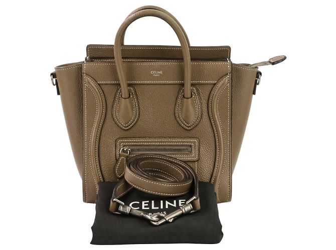 Céline Borsa Celine Luggage Nano Shopper 2 in 1 Marrone - vista 14