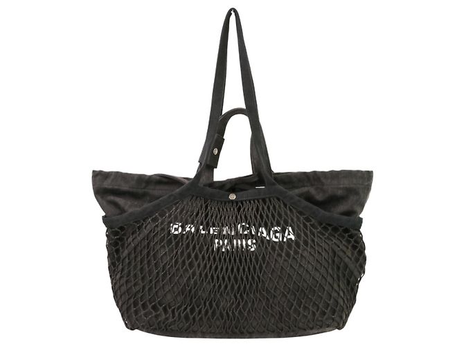 Everyday Balenciaga 24/7 Mesh gewaschene Tote-Tasche Schwarz - Ansicht 2