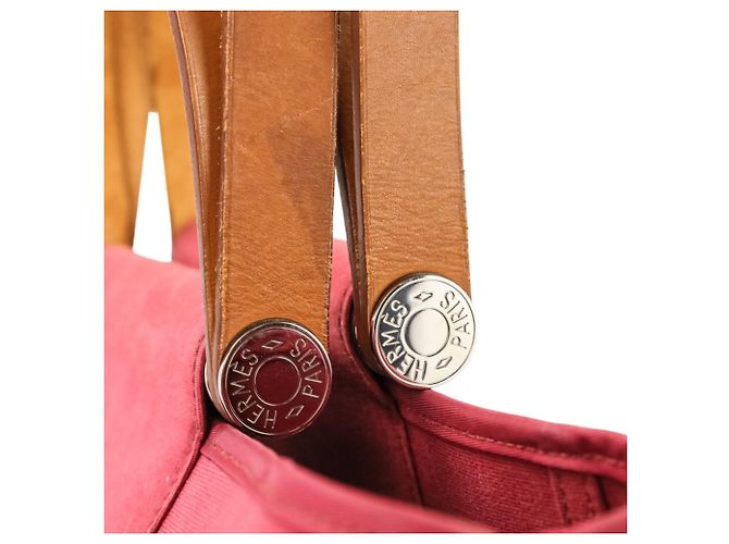 Cabag Hermès Borsa Tote Elan Toile Officier Hermes Rosso - vista 10