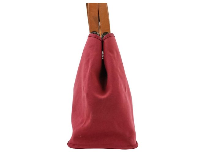 Cabag Hermès Borsa Tote Elan Toile Officier Hermes Rosso - vista 3