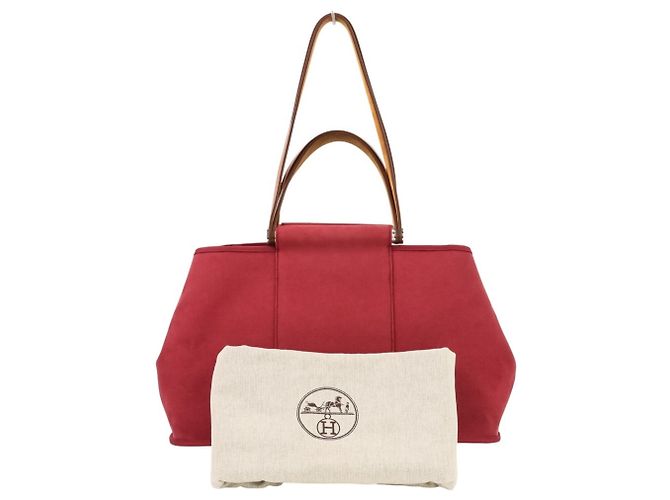 Cabag Hermès Borsa Tote Elan Toile Officier Hermes Rosso - vista 9