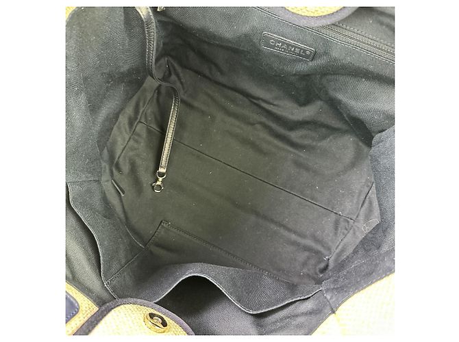 Chanel Deauville GM Kettentasche Weiß Marineblau - Ansicht 8
