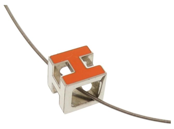 Hermès Carge d'Ache H Cube Metall Orange Halskette - Ansicht 3