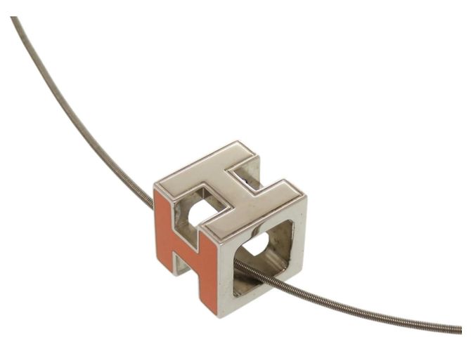 Hermès Carge d'Ache H Cube Metall Orange Halskette - Ansicht 4