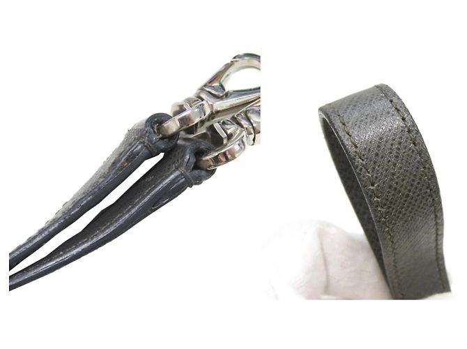 Borsa a Spalla in Pelle Double Gancini di Salvatore Ferragamo Grigio antracite - vista 10