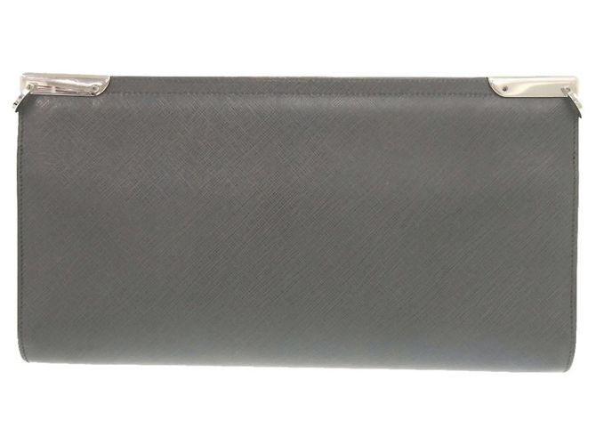 Borsa a Spalla in Pelle Double Gancini di Salvatore Ferragamo Grigio antracite - vista 2