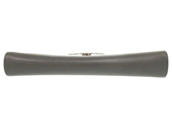 Borsa a Spalla in Pelle Double Gancini di Salvatore Ferragamo Grigio antracite - vista 3