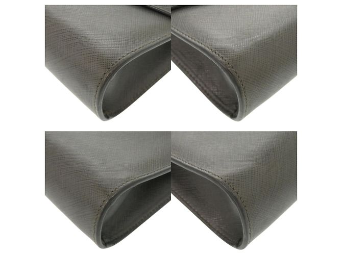 Borsa a Spalla in Pelle Double Gancini di Salvatore Ferragamo Grigio antracite - vista 4