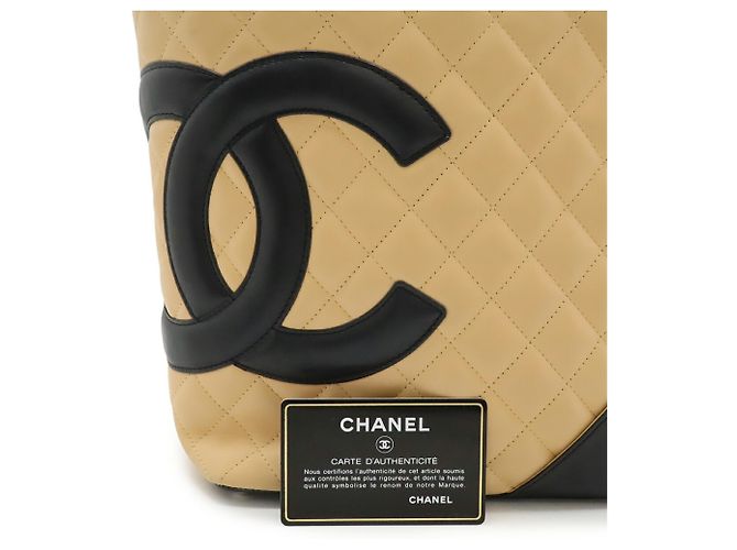 Chanel Cambon Medium Tote Schultertasche Schwarz Beige - Ansicht 10