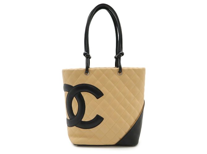Chanel Cambon Medium Tote Schultertasche Schwarz Beige - Ansicht 2