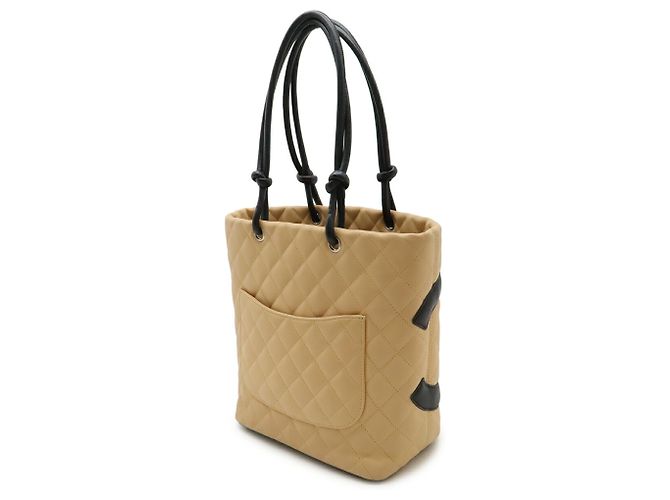 Chanel Cambon Medium Tote Schultertasche Schwarz Beige - Ansicht 3