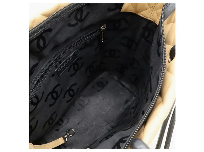 Chanel Cambon Medium Tote Schultertasche Schwarz Beige - Ansicht 7