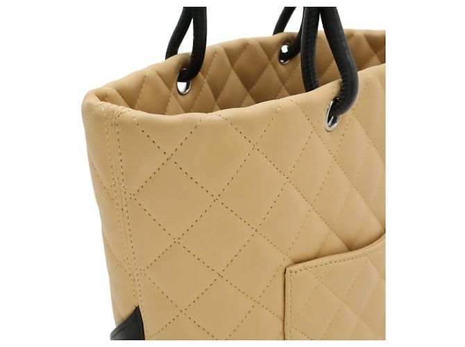 Chanel Cambon Medium Tote Schultertasche Schwarz Beige - Ansicht 8