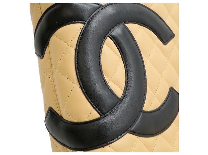 Chanel Cambon Medium Tote Schultertasche Schwarz Beige - Ansicht 9