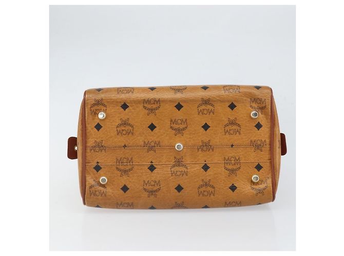 MCM Vicetos Logogram Borsa a Mano in Pelle PVC Marrone Oro Auth gh1634 D'oro - vista 5