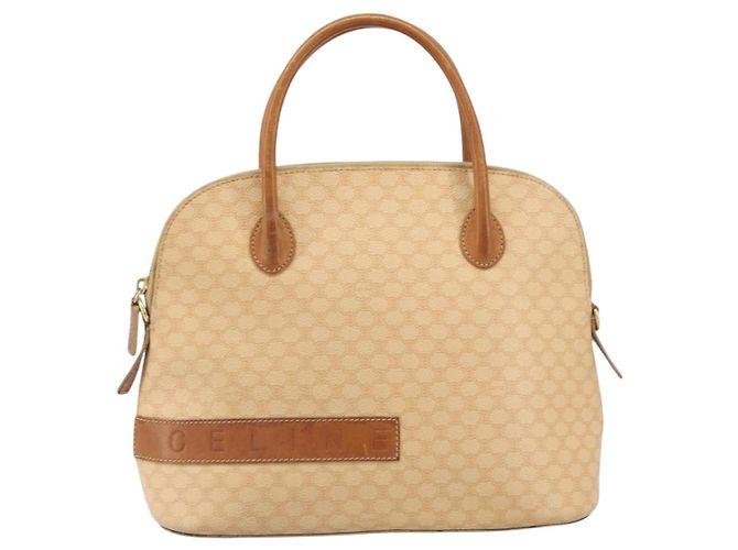Céline Borsa a mano in tela Macadam CELINE PVC beige oro Auth 168604 D'oro - vista 13