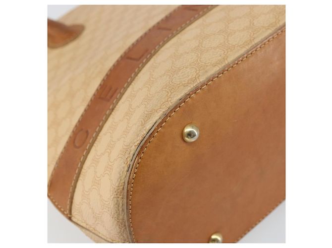 Céline Borsa a mano in tela Macadam CELINE PVC beige oro Auth 168604 D'oro - vista 14