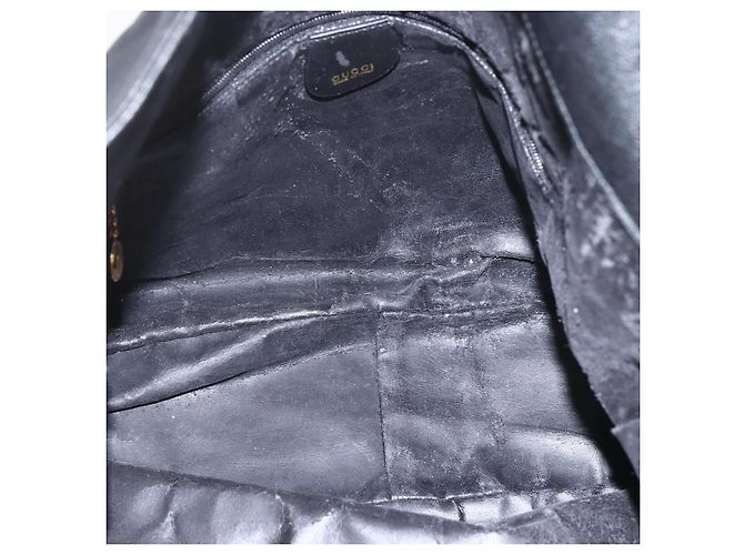 Borsa a Spalla Gucci Bamboo in Pelle 2 in 1 Nero Oro 001 1577 3444 Auth 162200 D'oro - vista 11