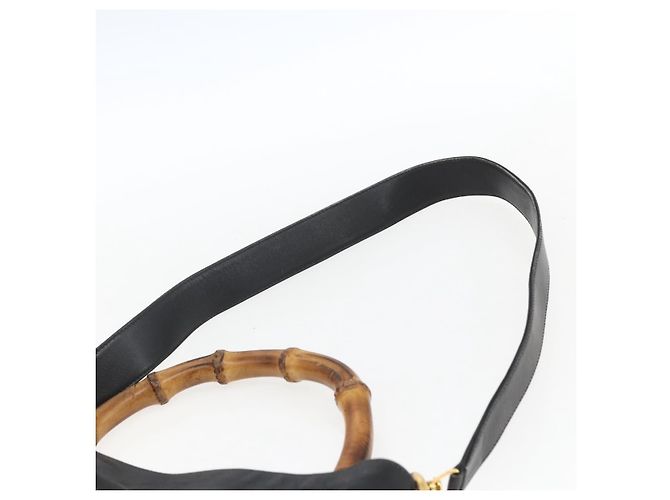 Borsa a Spalla Gucci Bamboo in Pelle 2 in 1 Nero Oro 001 1577 3444 Auth 162200 D'oro - vista 14