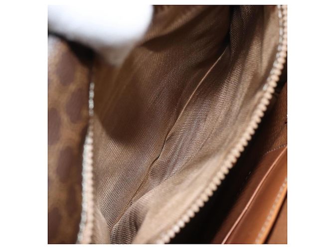 Céline Borsa a Spalla in Tela Macadam CELINE in Pelle PVC Marrone Oro Auth 164024 D'oro - vista 25