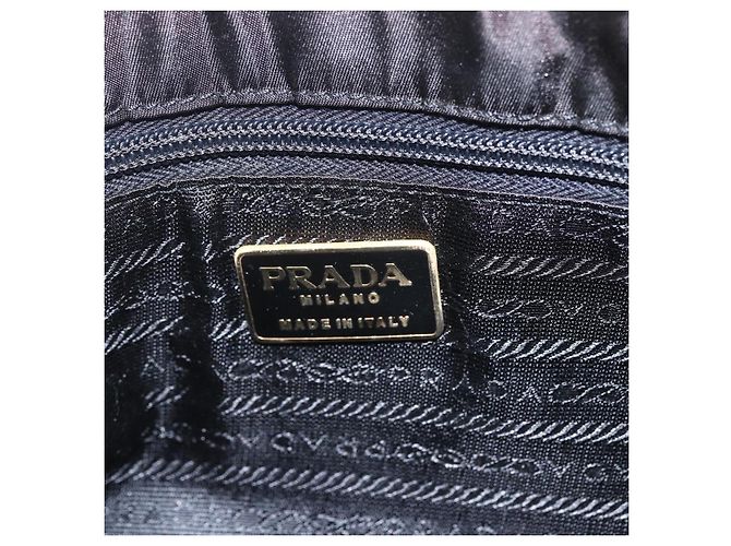 PRADA Borsa a mano con catena in nylon nero e oro Auth gh1687 D'oro - vista 10