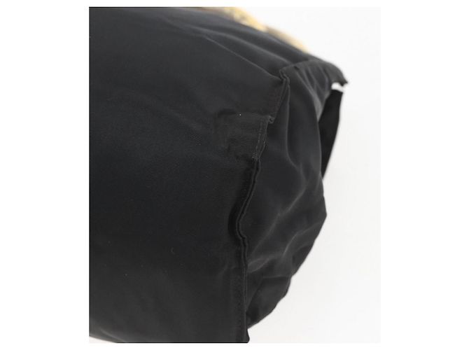 PRADA Borsa a mano con catena in nylon nero e oro Auth gh1687 D'oro - vista 15