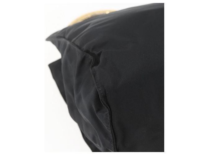 PRADA Borsa a mano con catena in nylon nero e oro Auth gh1687 D'oro - vista 16