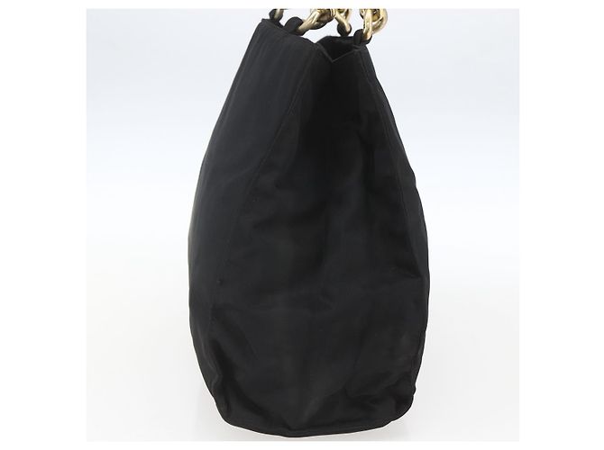 PRADA Borsa a mano con catena in nylon nero e oro Auth gh1687 D'oro - vista 3