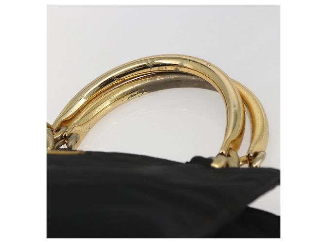 PRADA Borsa a mano con catena in nylon nero e oro Auth gh1687 D'oro - vista 8