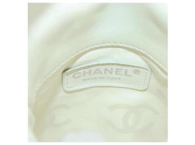 Sac à épaule CHANEL Matelassé Cambon en cuir blanc et noir CC Auth BA9742V - vue 21