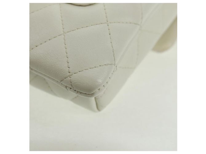 Sac à épaule CHANEL Matelassé Cambon en cuir blanc et noir CC Auth BA9742V - vue 9