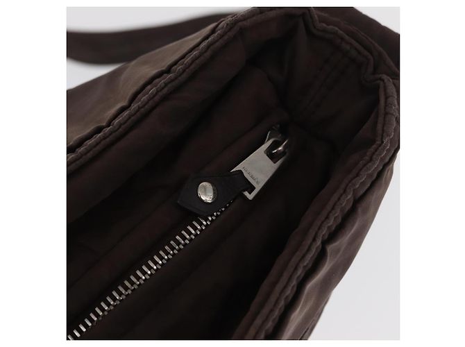 Hermès HERMES Borsa a Spalla Acapulco Basas MM in Nylon Marrone Auth bs32633 - vista 10