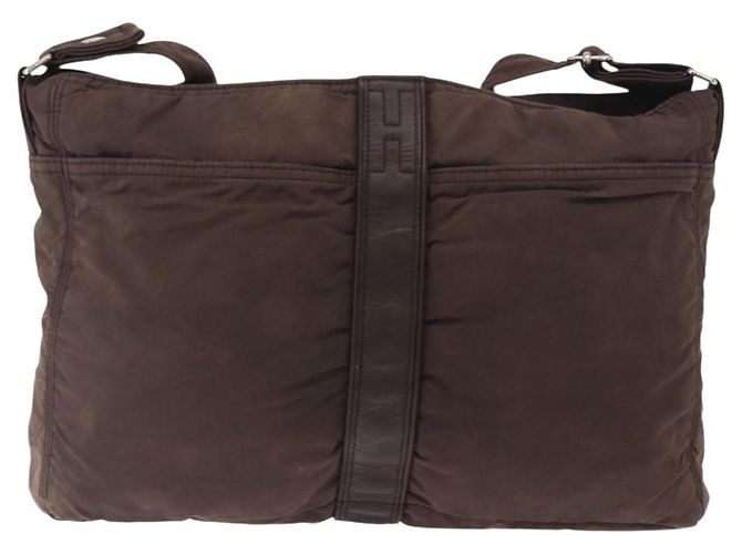 Hermès HERMES Borsa a Spalla Acapulco Basas MM in Nylon Marrone Auth bs32633 - vista 2