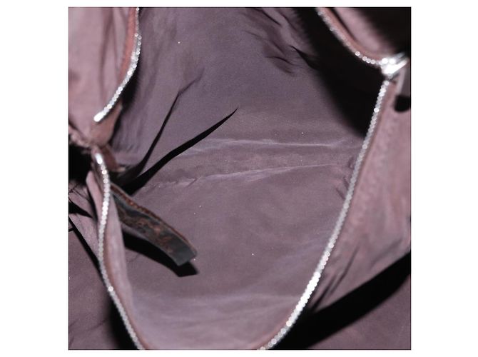 Hermès HERMES Borsa a Spalla Acapulco Basas MM in Nylon Marrone Auth bs32633 - vista 20
