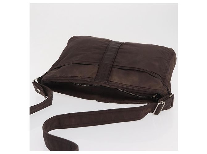 Hermès HERMES Borsa a Spalla Acapulco Basas MM in Nylon Marrone Auth bs32633 - vista 6