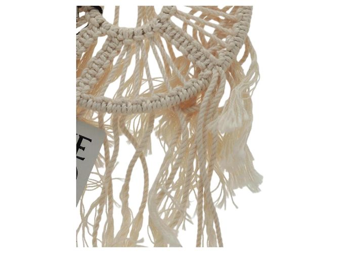 Orecchino LOEWE in tela bianca e argento Auth bs32653V Bianco - vista 5