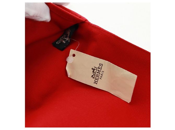 Hermès Pochette in tela rossa HERMES Auth bs32696V Rosso - vista 10