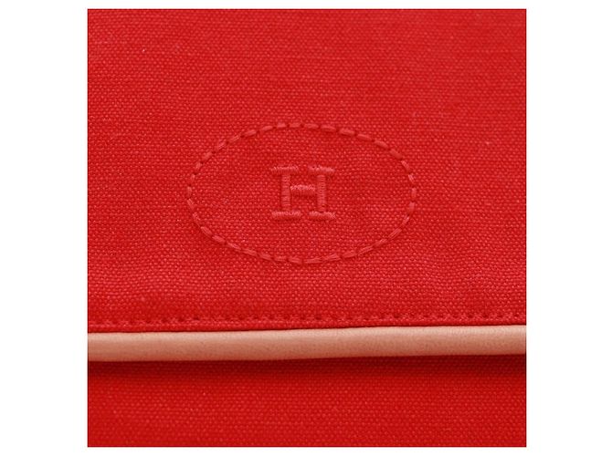 Hermès Pochette in tela rossa HERMES Auth bs32696V Rosso - vista 3