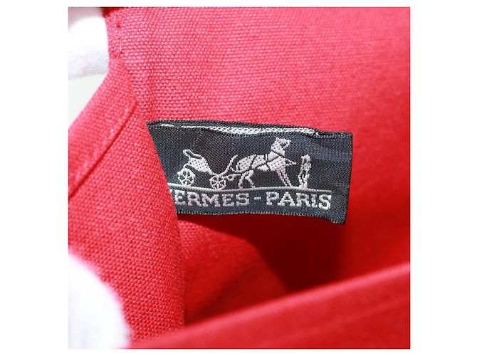 Hermès Pochette in tela rossa HERMES Auth bs32696V Rosso - vista 8