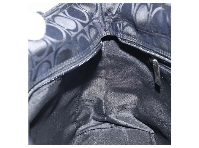 Salvatore Ferragamo Borsa Tote Gancini in Nylon Nero Argento Auth gh1671 - vista 19