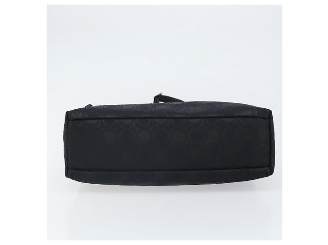 Salvatore Ferragamo Borsa Tote Gancini in Nylon Nero Argento Auth gh1671 - vista 5